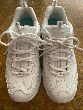 Skechers White Sneakers with Teal Insole
